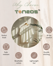 Graphic for Toneos with text and icons about product features and why choose Toneos.